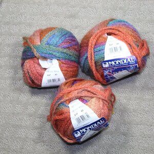 3 Skeins Mondial Idee & Filati Seven Made in Italy 50g Color 547 Lot 43 & 40